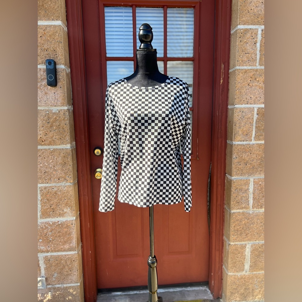 Nuggles Checkered Mesh Layering Top